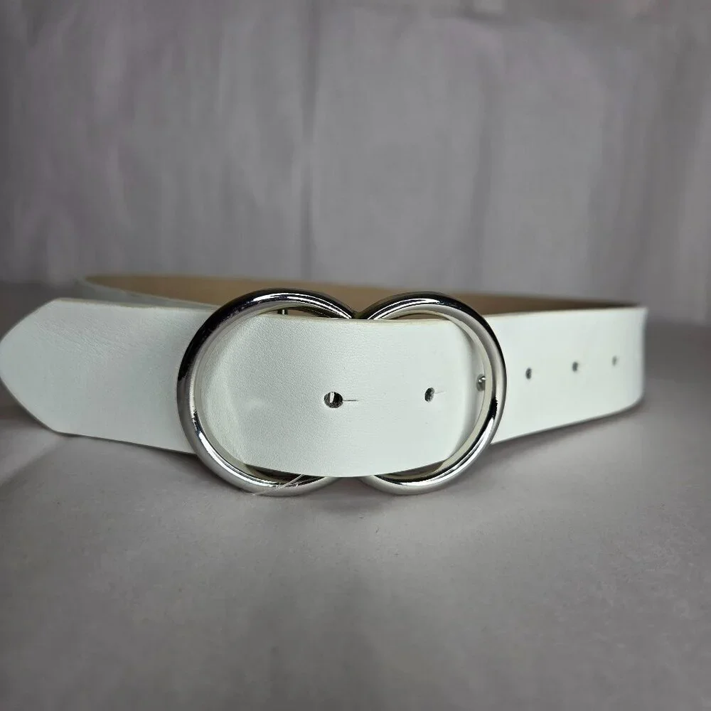 I.N.C. International Concepts Women's White Delicate Double Circle Belt